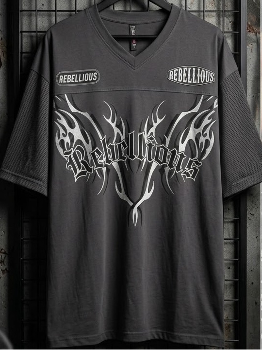 Playera Streetwear Oversize V-Neck ElecINK Size L